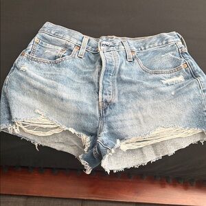Distressed Denim Shorts